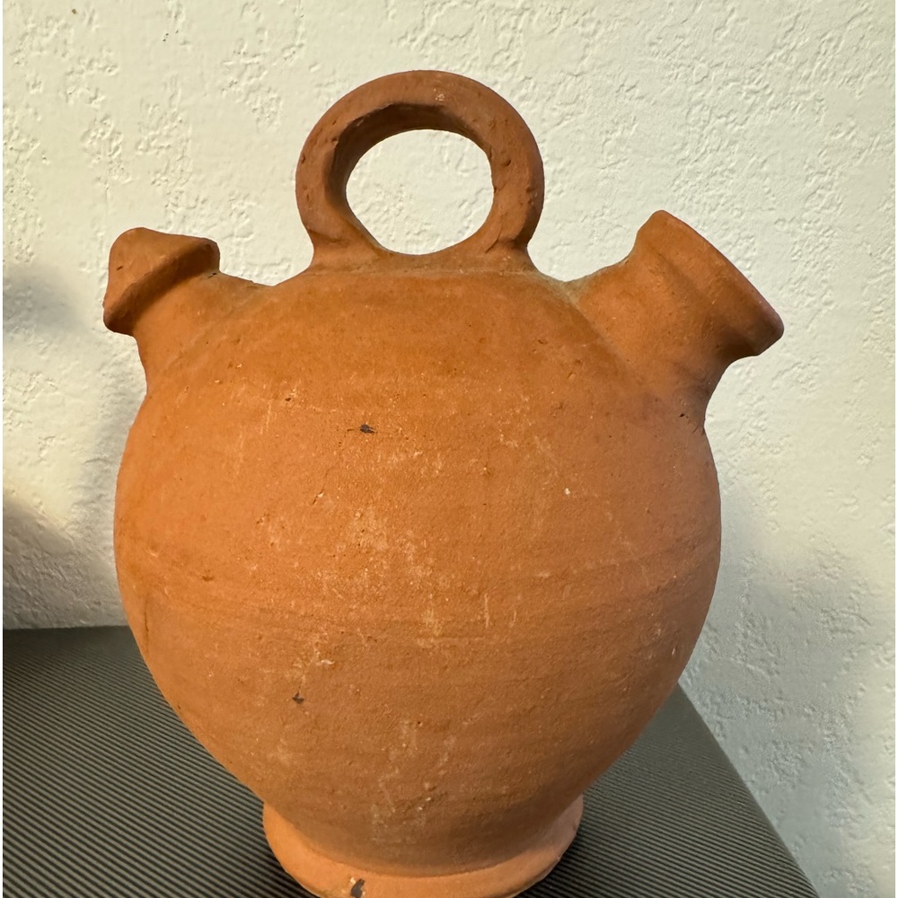 19th Century One-Handled Terracotta Urns with Aged Patina, Spain